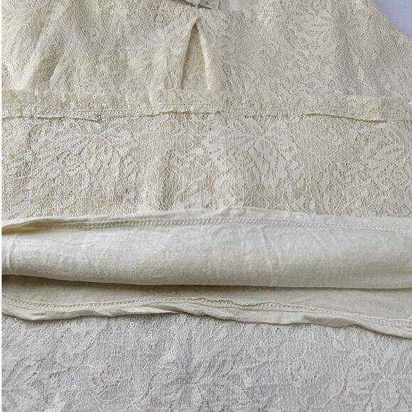 PAINTED THREADS NORDSTROM WOMEN'S CREAM SEQUIN TANK TOP SHIRT SIZE MEDIUM - Picture 7 of 10